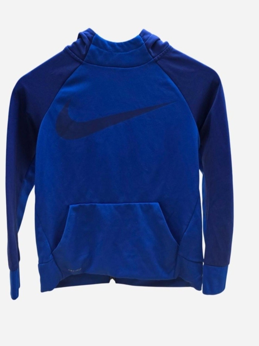 Nike Kids' Blue Pullover Hoodie with Swoosh Large